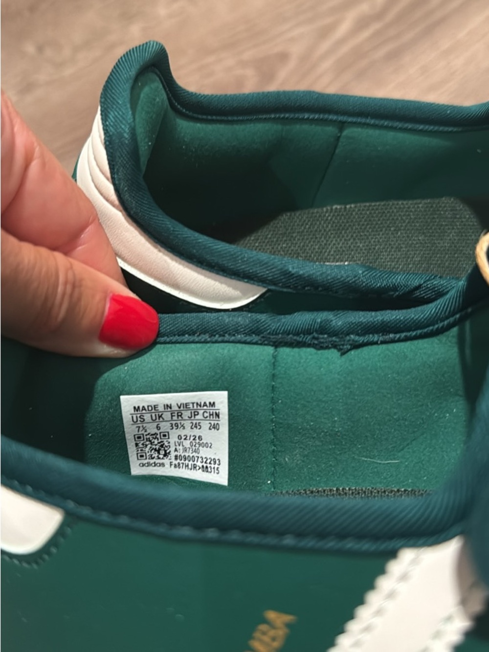 adidas Green and White Mary-Jane Style Sneakers - Picture 3 of 4